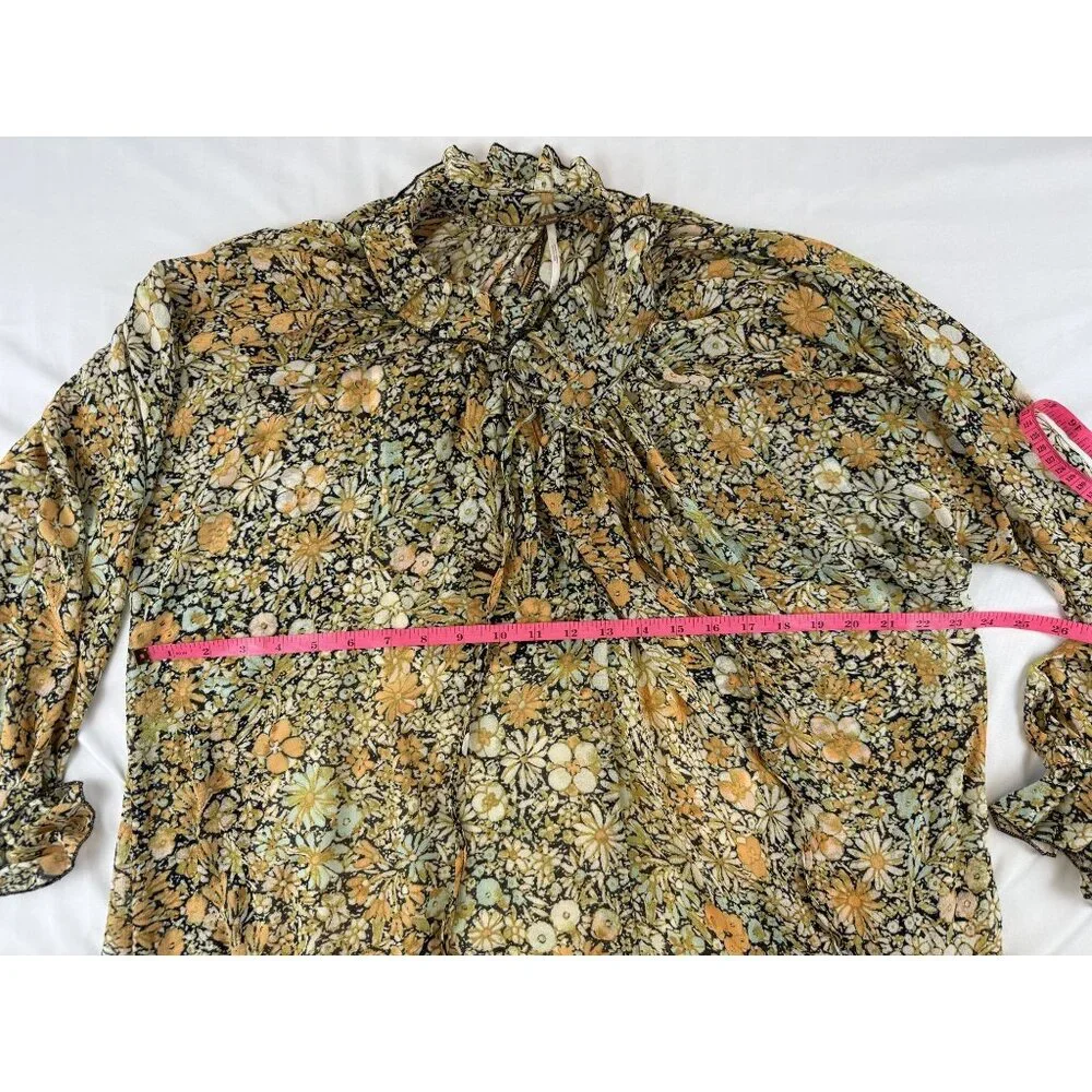 Free People Feeling Groovy Maxi Dress Floral Print Boho V-Neck M - Picture 10 of 11